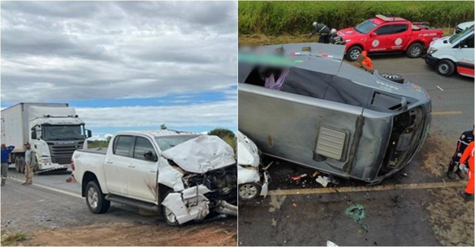 Acidente entre caminhonete e micro-ônibus deixa mais de 15 feridos, 5 em estado grave