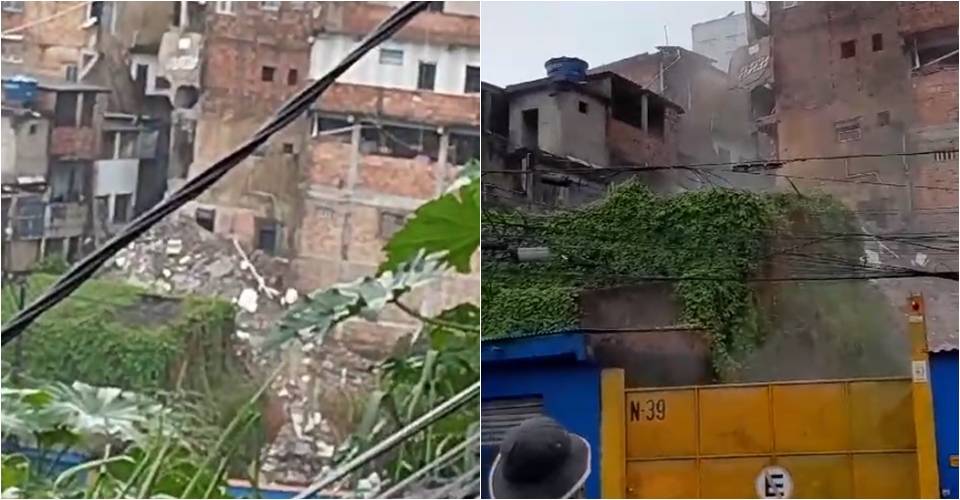 VÍDEO: Após fortes chuvas, prédio desaba no Largo do Tanque; moradores da região foram evacuados