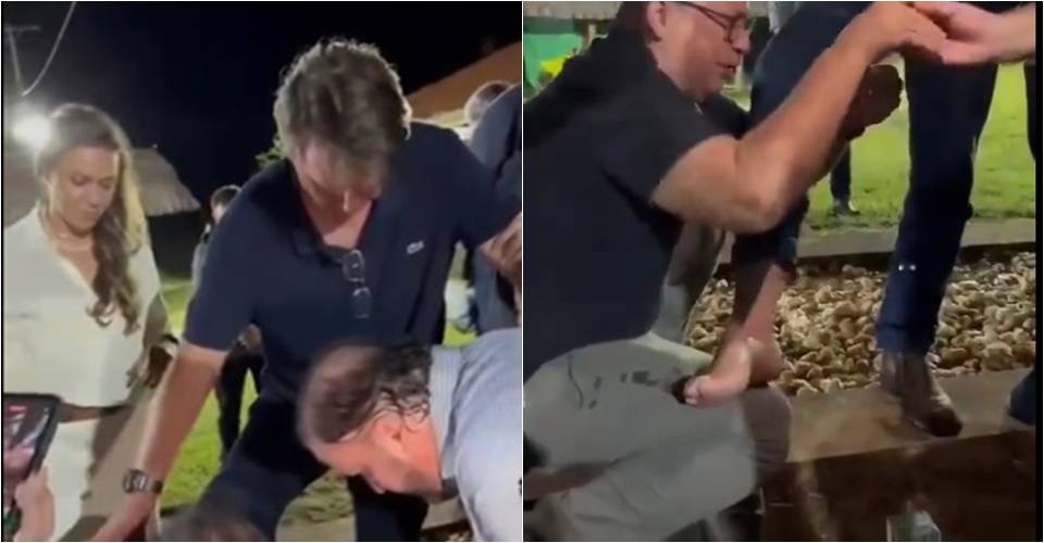 Unção de libertação! Bolsonaro tem tornozelo abençoado por apoiador; assista