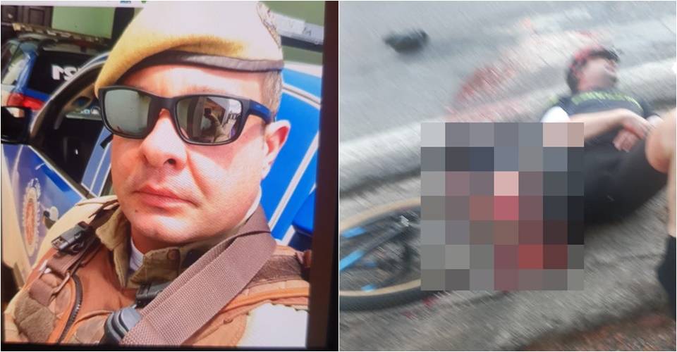 Policial tem perna decepada e morre após ser atropelado enquanto pedalava; motorista fugiu