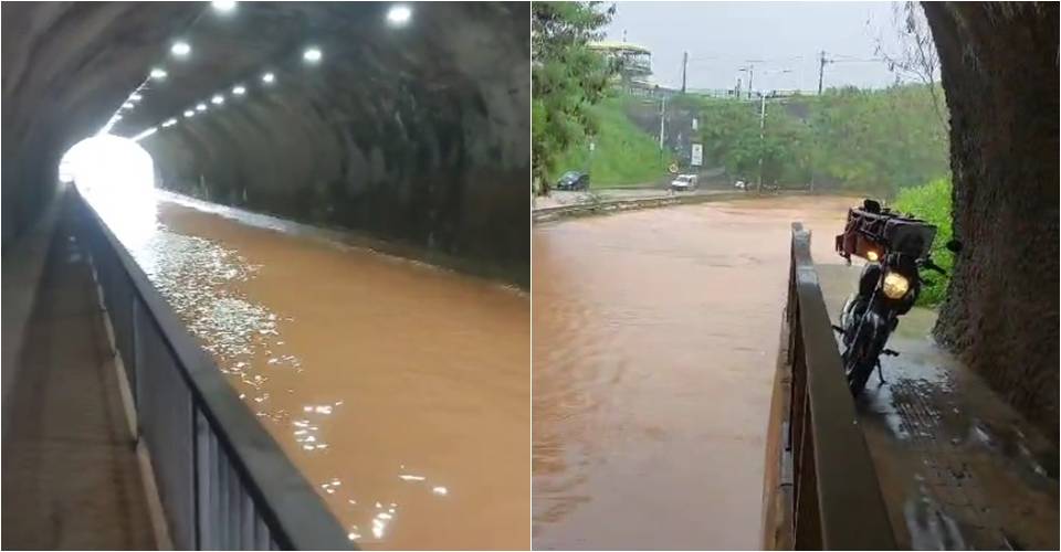 VÍDEO: Túnel na Pinto de Aguiar fica inundado devido às chuvas; veja a lista de locais mais afetados