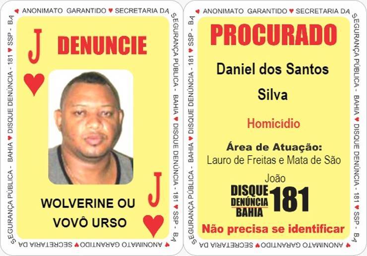 'Wolwerine', valete de copas do Baralho do Crime da SSP, é encontrado no Espírito Santo