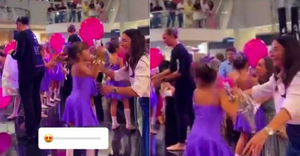 VÍDEO: Ivete Sangalo aparece de surpresa em shopping para apresentação das filhas