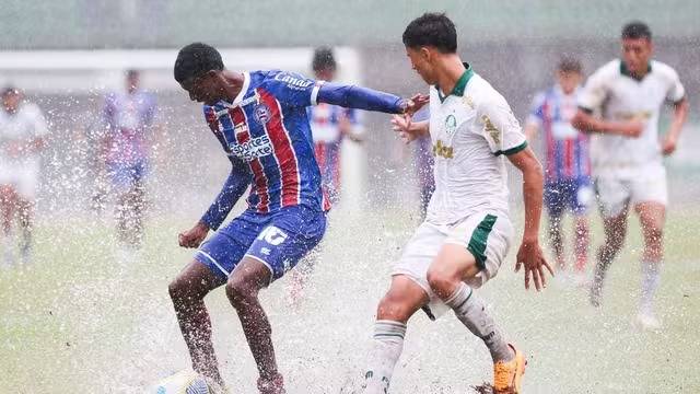 Em jogo retomado após as chuvas, Bahia é goleado pelo Palmeiras no Brasileirão Sub-20