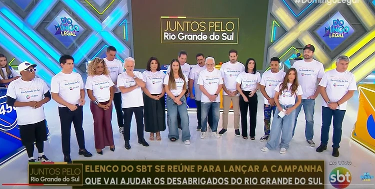 SBT reúne elenco para a campanha 'Juntos Pelo Rio Grande do Sul'