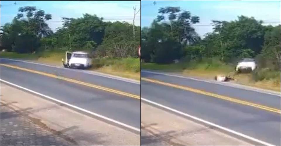 VÍDEO: Motorista cai em ribanceira ao perseguir passageiro que se jogou do carro