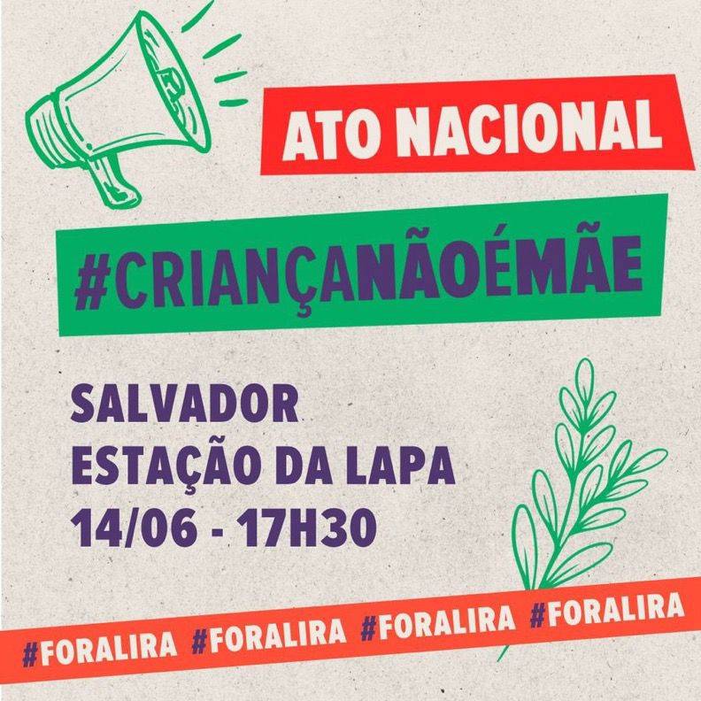 Manifestação contra 'PL do Aborto' será realizada na Estação da Lapa, em Salvador, nesta sexta (14)