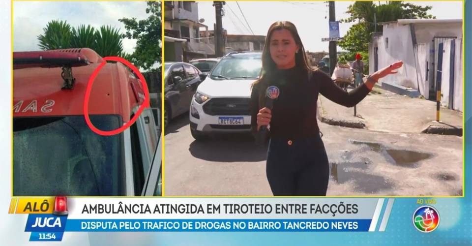 Ambulância é atingida por tiros em confronto entre facções no bairro de Tancredo Neves