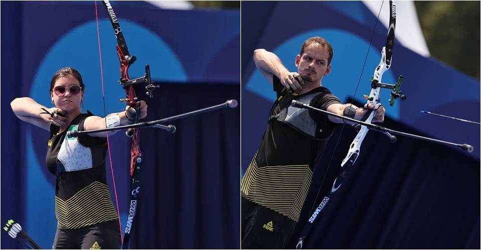 Ana Luíza Caetano e Marcus D'Almeida vão às oitavas do tiro com arco