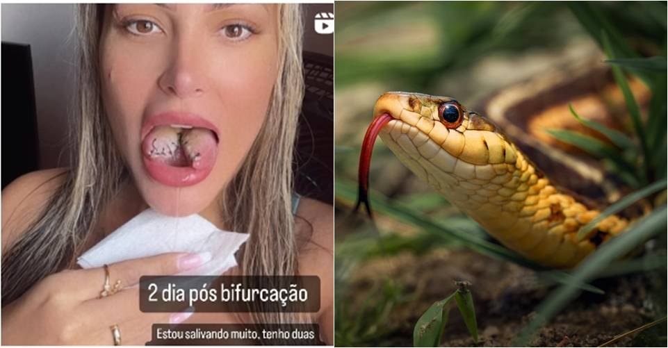 'Língua de cobra': Andressa Urach mostra novo procedimento e divide opiniões nas redes