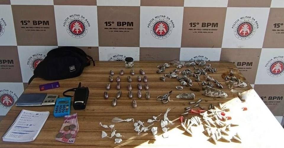 Suspeito de tráfico de drogas é preso pela Polícia Militar em Itabuna