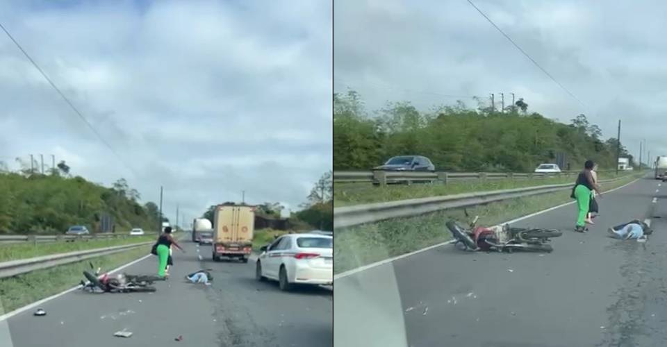 Uma pessoa morre em acidente entre motocicleta e caminhão na BR-324