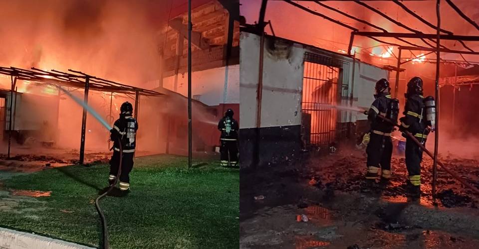 Incêndio destrói estabelecimento comercial em Alagoinhas; ninguém ficou ferido