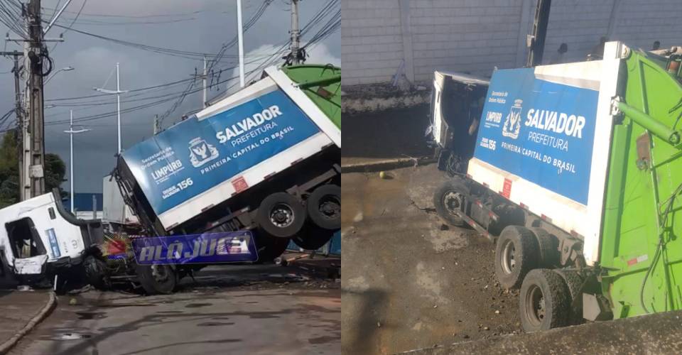 Motorista morre após perder controle de caminhão de lixo e despencar de elevado