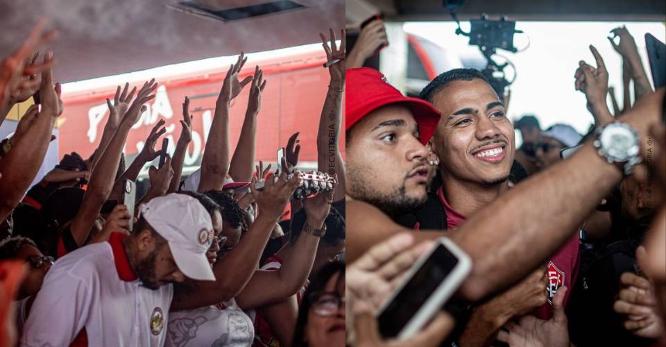 'AeroNegô': torcedores do Vitória lotam aeroporto de Salvador em apoio aos jogadores