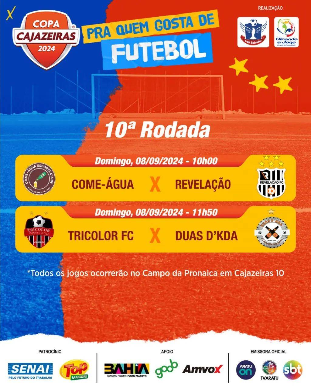 Dois jogos marcam a rodada final do Grupo 2 da Copa Cajazeiras no Campo da Pronaica