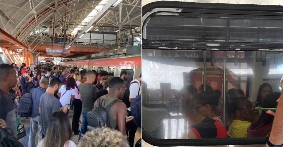 Passageiros do metrô ficam presos dentro de trem na estação Acesso Norte