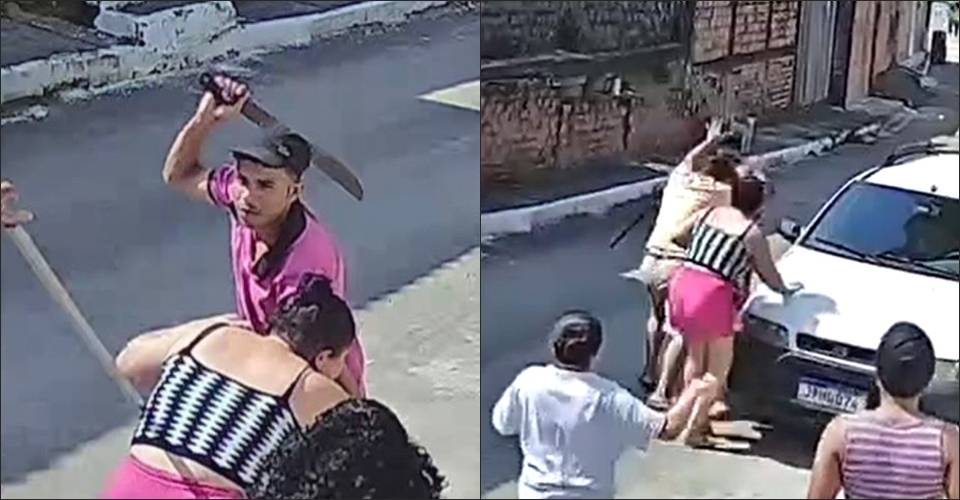 Homem agride mãe e ataca irmão com facão em Simões Filho; veja vídeo