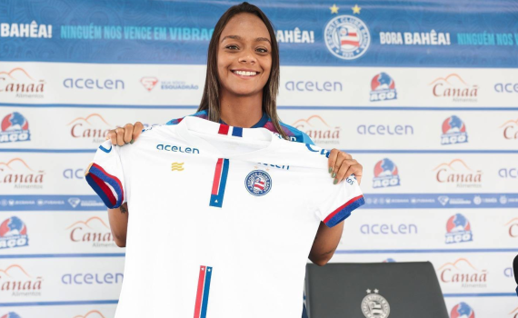 Bahia apresenta oficialmente Ju Oliveira como novo reforço do time feminino