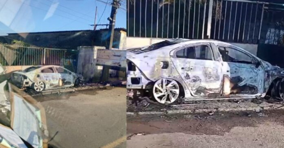 Carro de luxo de dono de ferro-velho é incendiado após desaparecimento de jovens